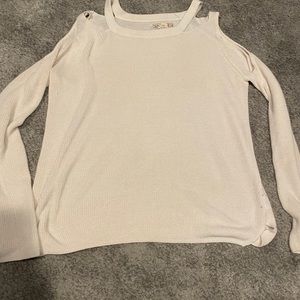 White Cold Shoulder Sweater